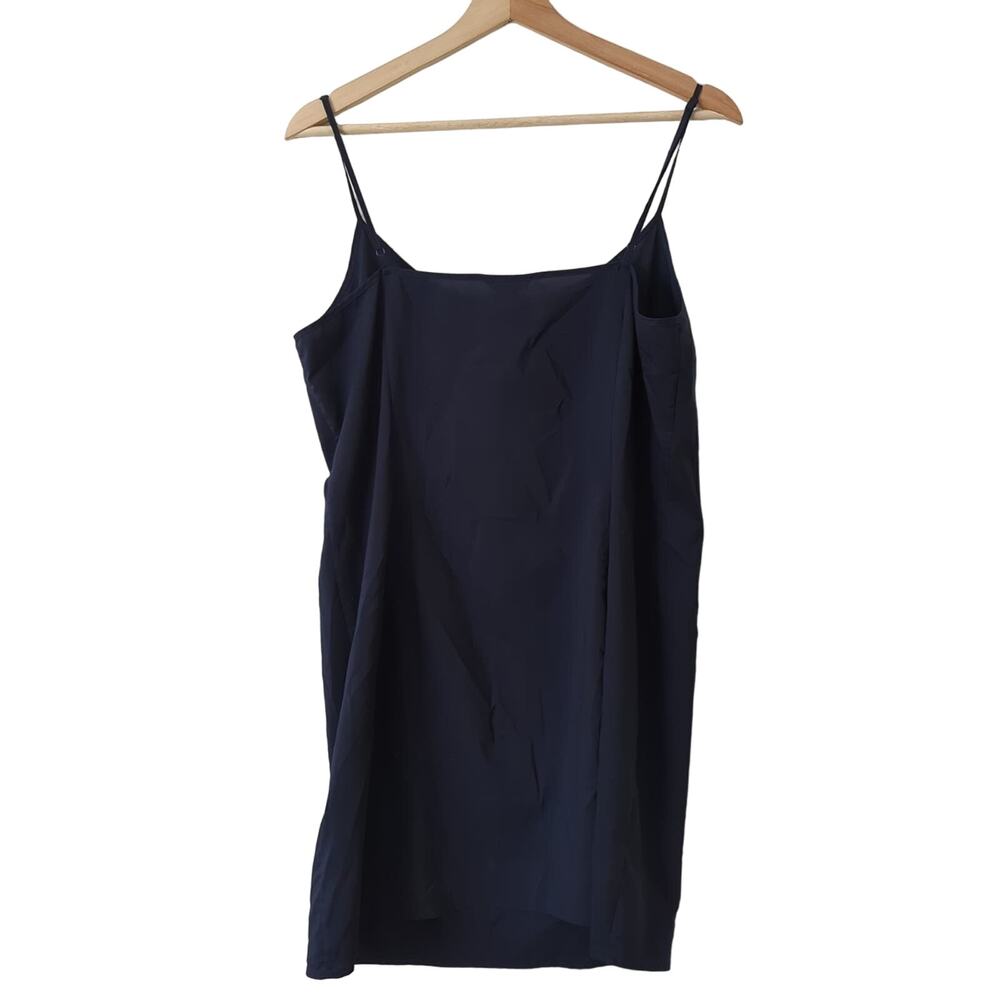 Club Monaco Slip Dress Womens Size 12 Navy Blue Lightweight Under Layer Thin EUC